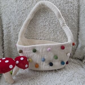 Colorful Polka Dot Kids Easter O Any Ocassion Felt Beautiful Basket